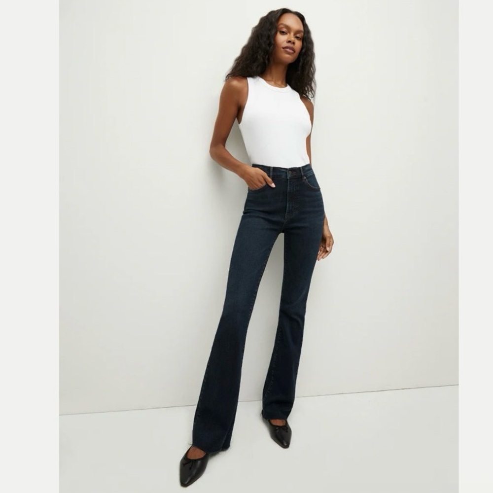 VERONICA BEARD LIKE NEW CAMERON MID RISE STRETCH BOOTCUT DARK INK JEANS SIZE 27